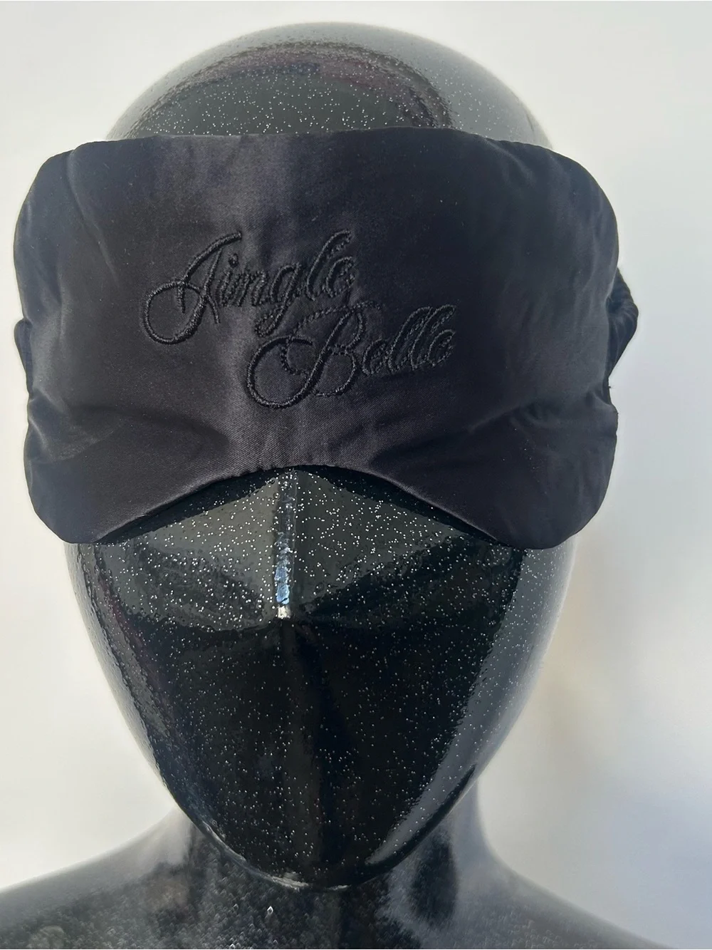 Jingle Belle Black Satin Sleep Mask